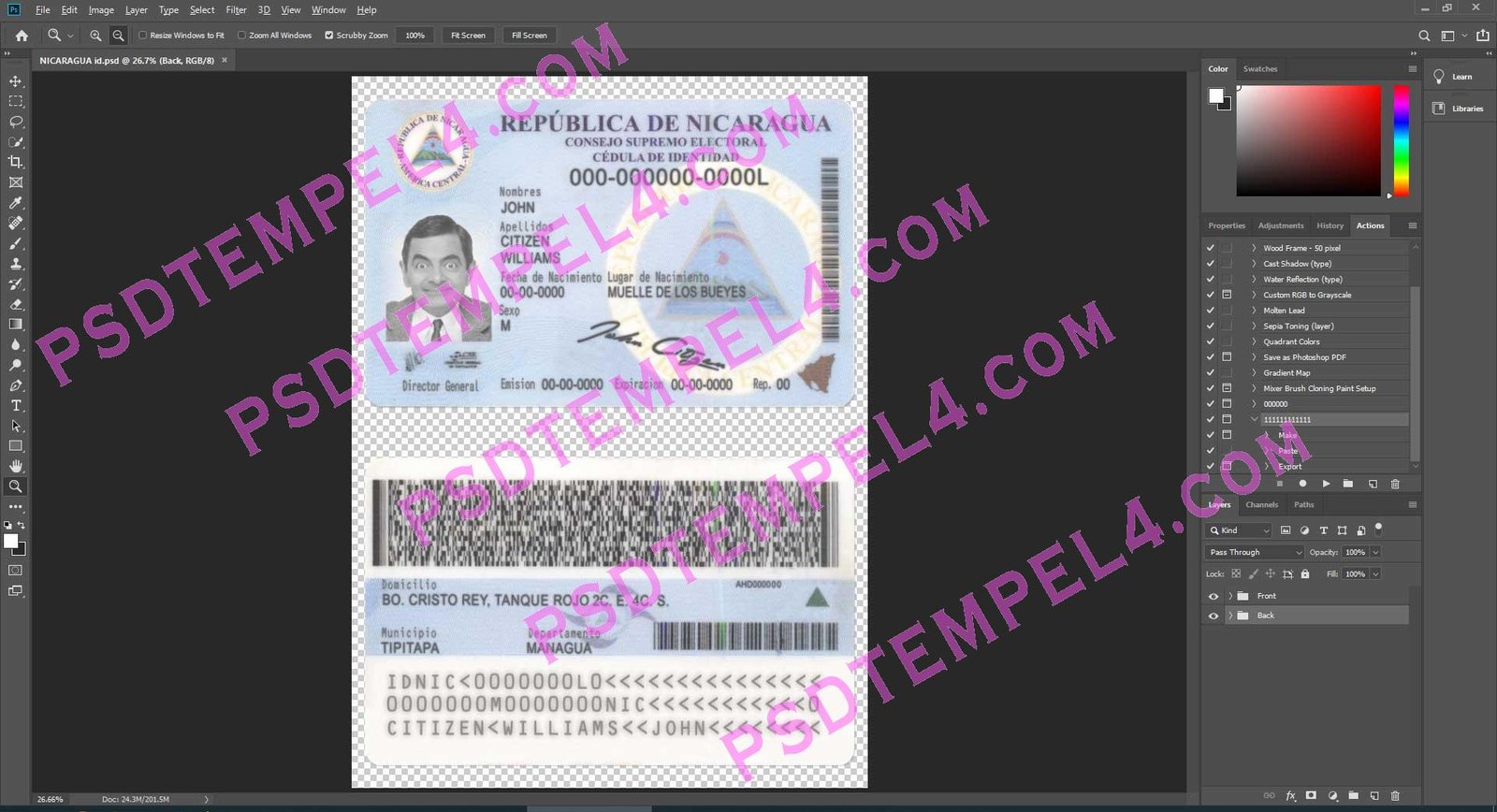 Nicaragua id card