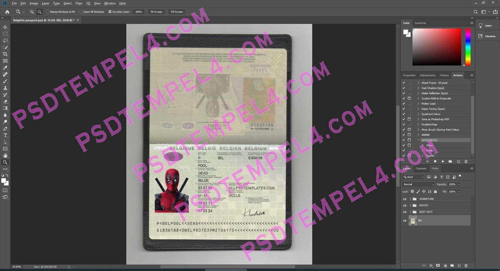 Belgium Passport - version 1