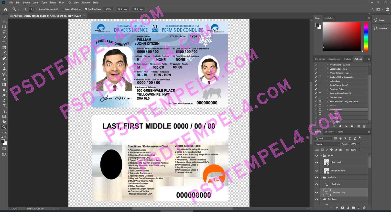 Canada Northwest NWT Driver License