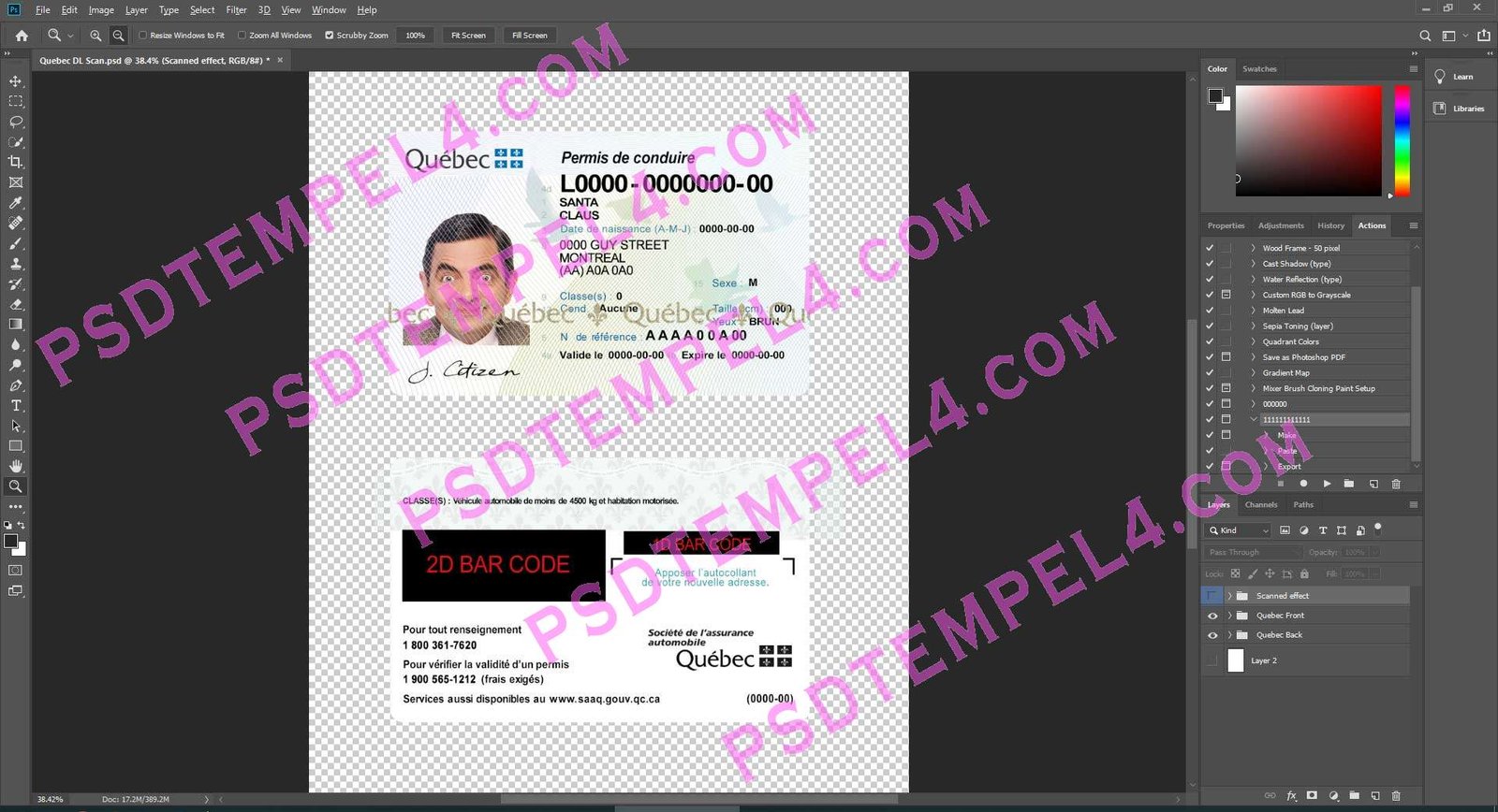 Canada quebec driver license