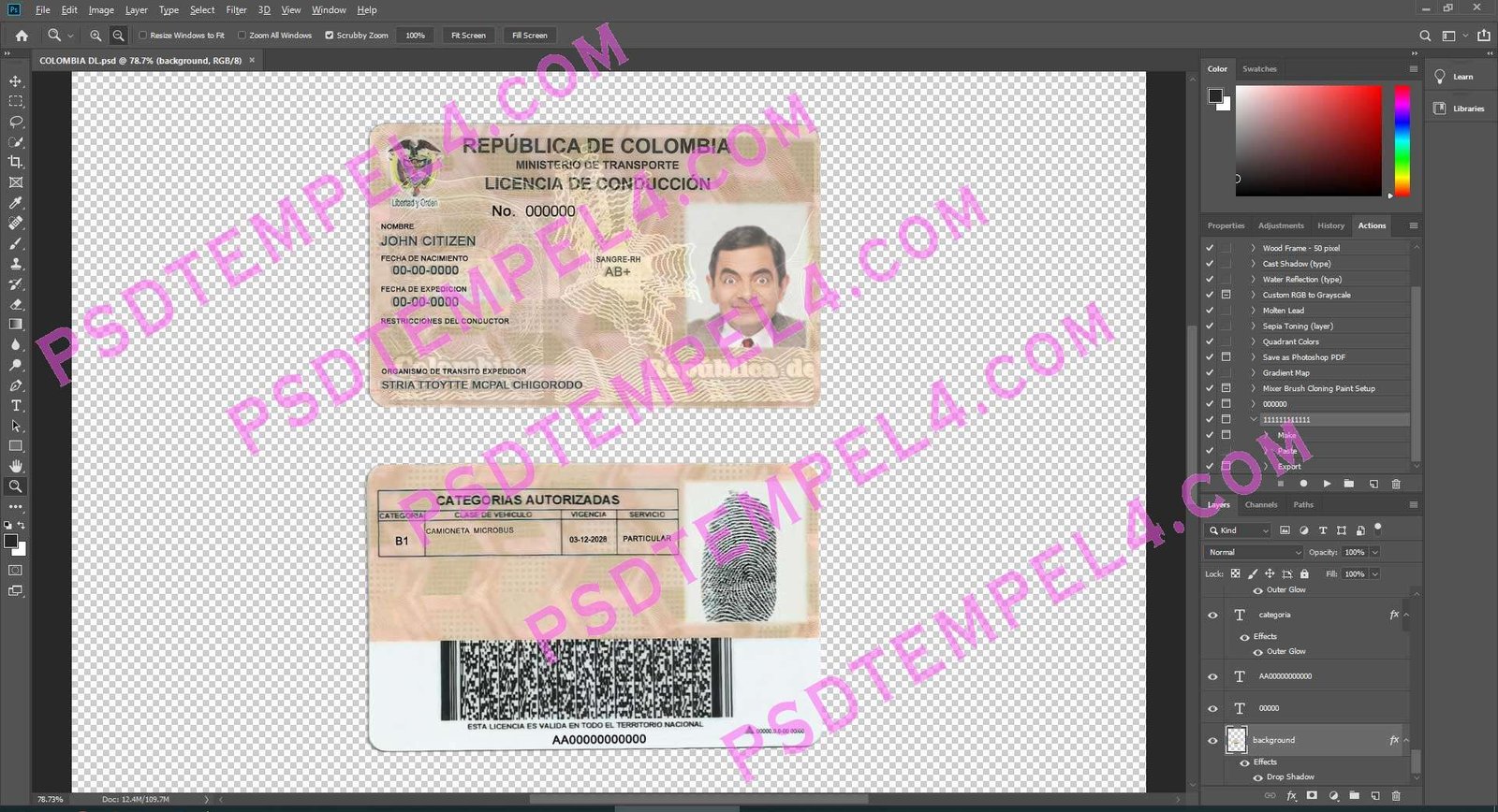 Colombia Driver License
