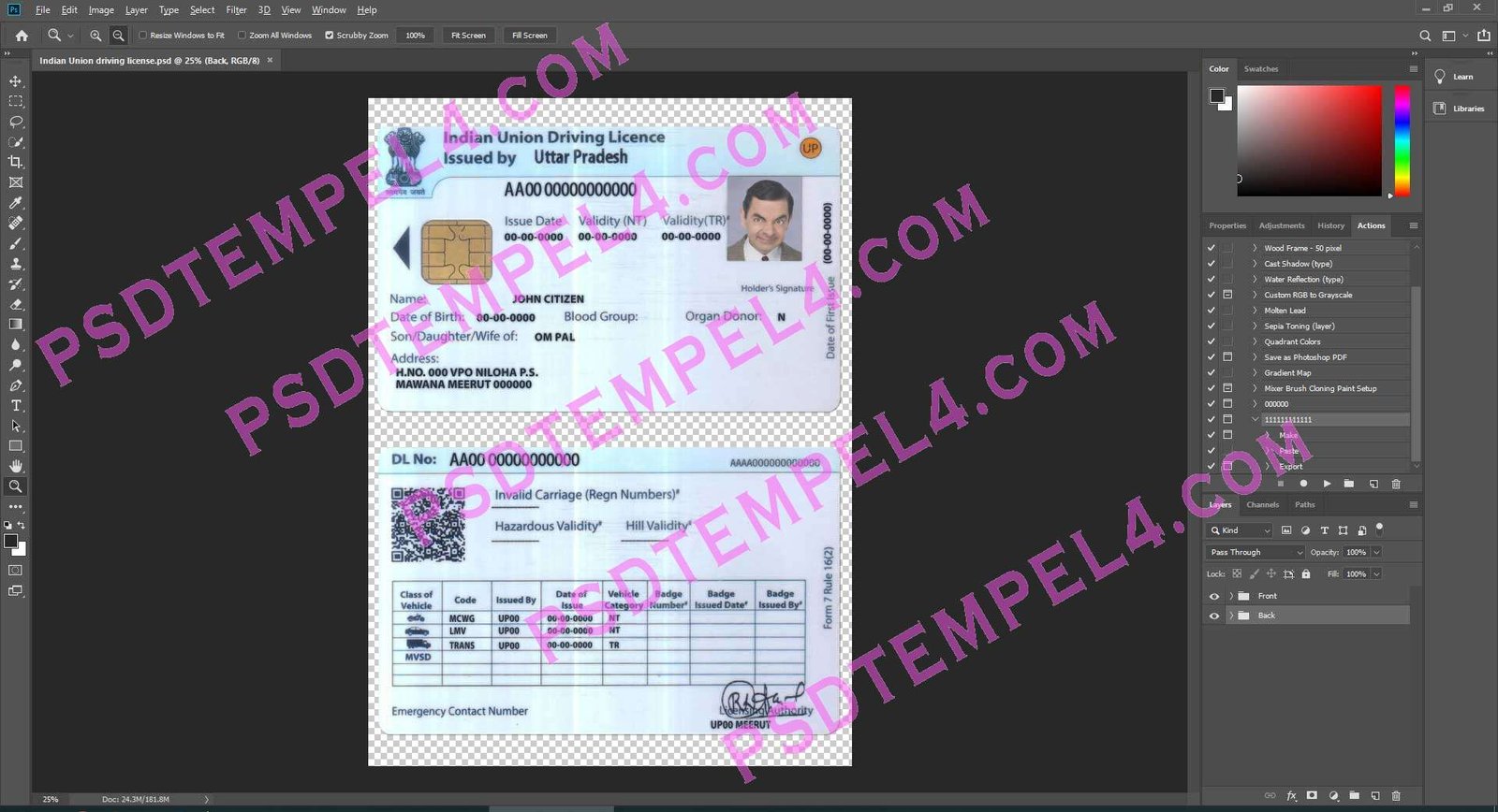 Indian Union Driver License