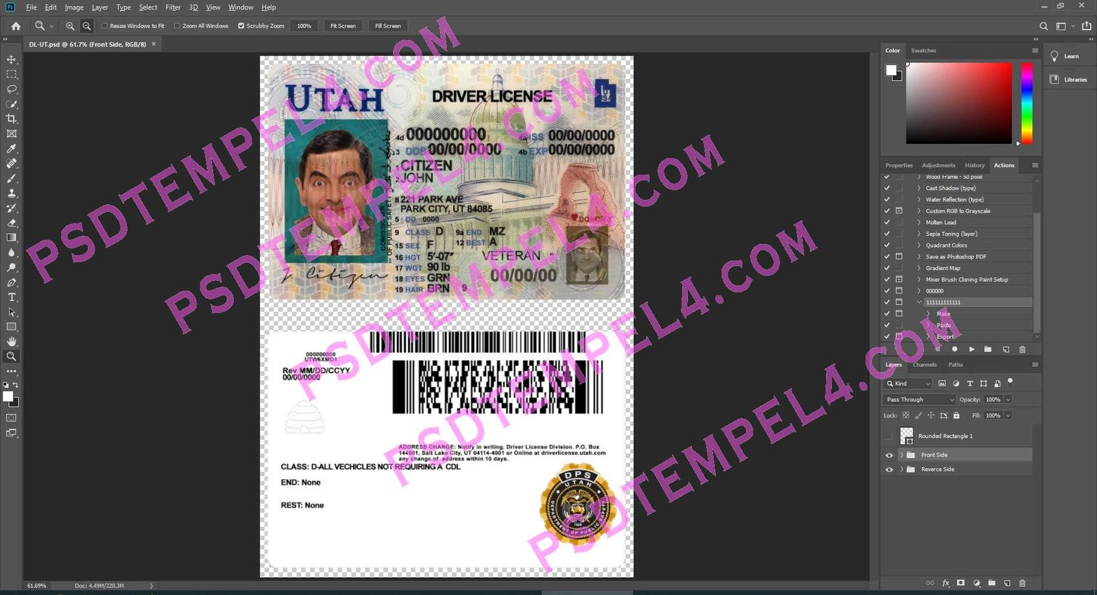 USA Utah Driver License