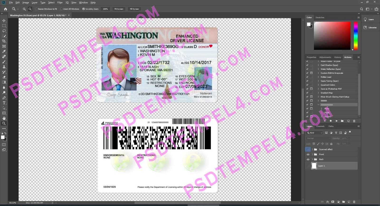 USA Washington Driver License