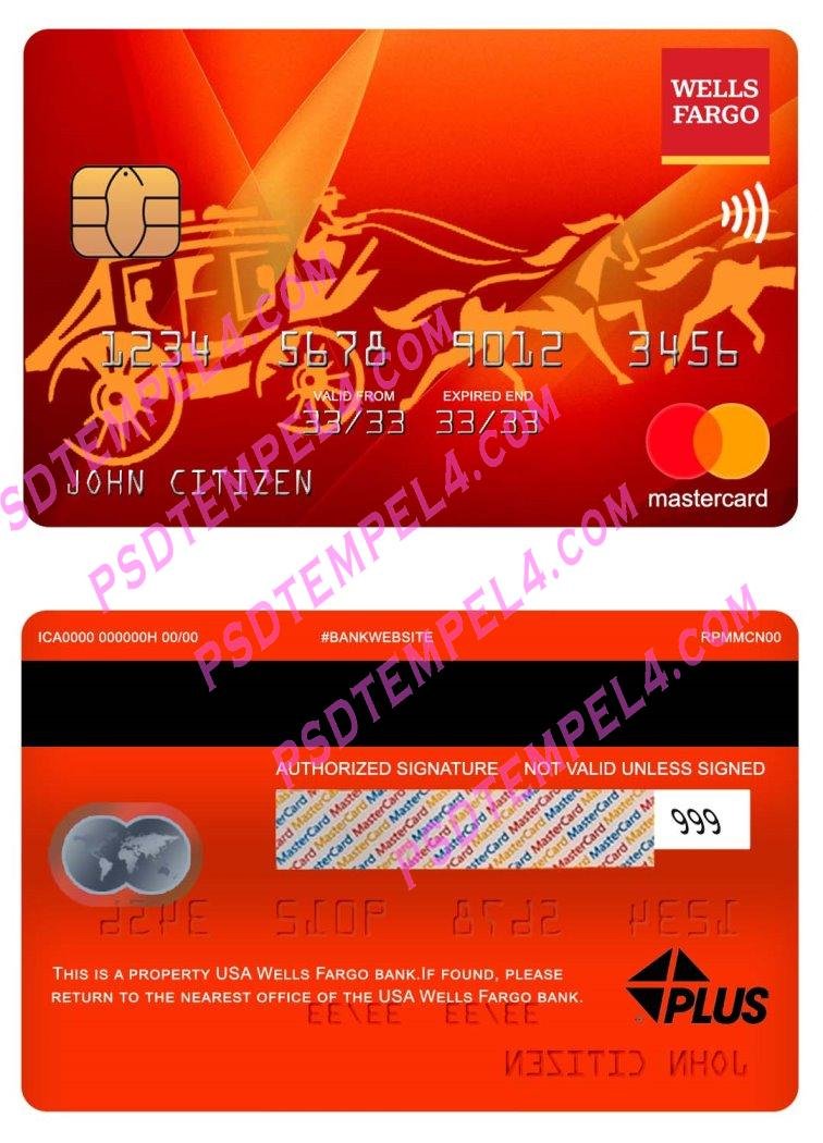 USA Wells Fargo Bank Mastercard
