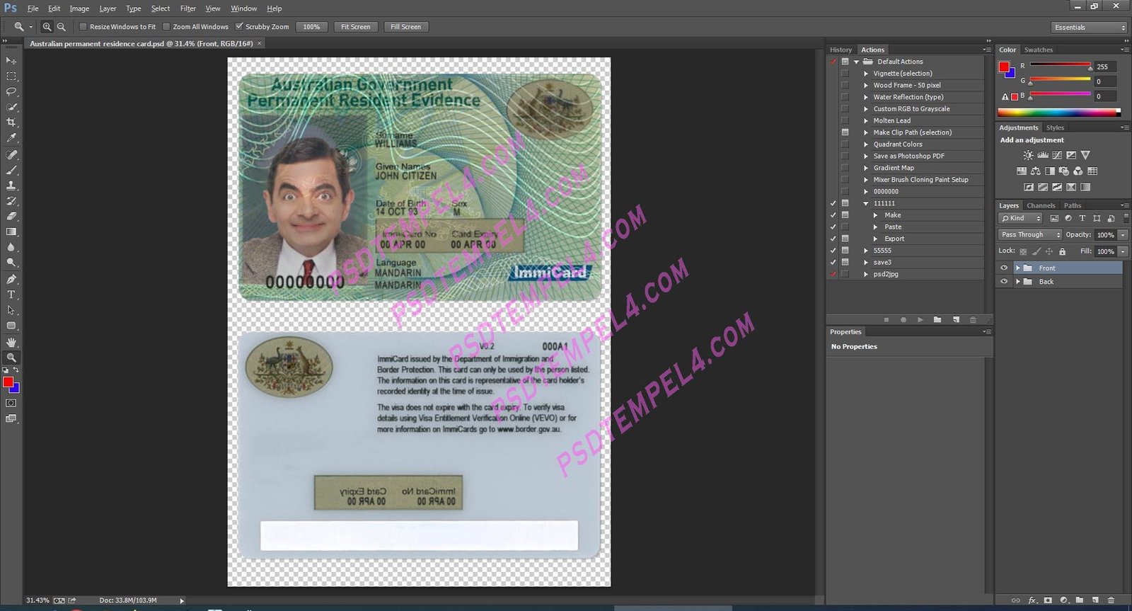 Australian permanent residence card