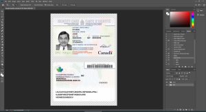 Canada id card template psd fake fully editable high quality