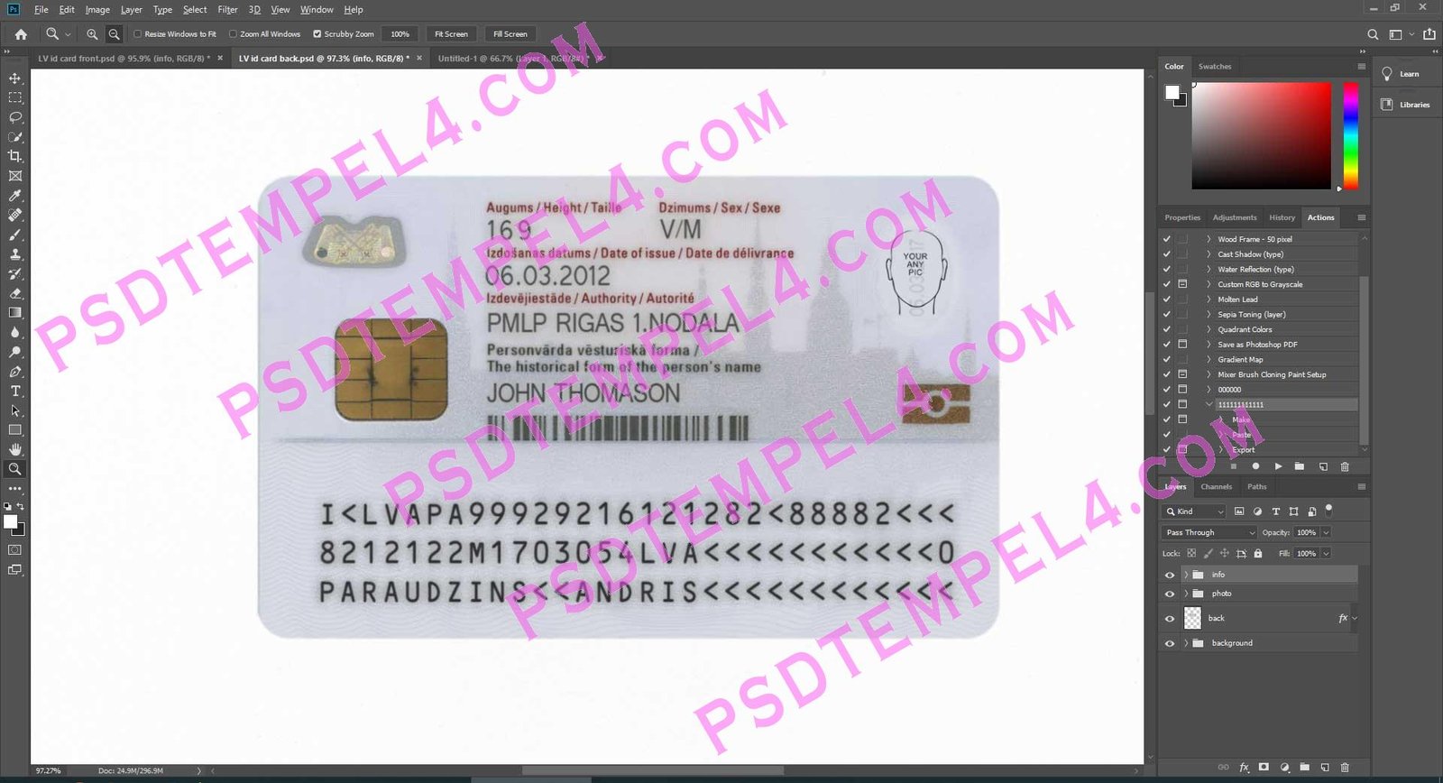Latvia id card - 2 Version - Image 3