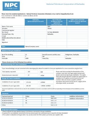 Barbados national petroleum corporation of barbados gas utility bill