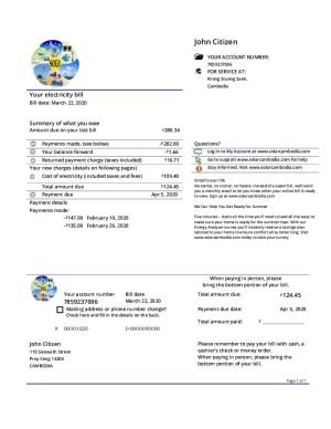 Cambodia Solar Green Energy Cambodia Co utility bill