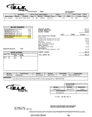 Canada ELK energy utility bill