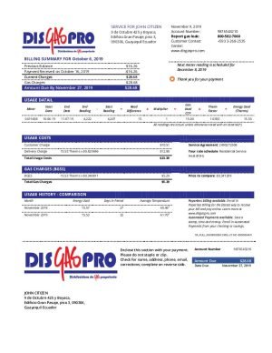 Ecuador Disgaspro gas utility billEcua