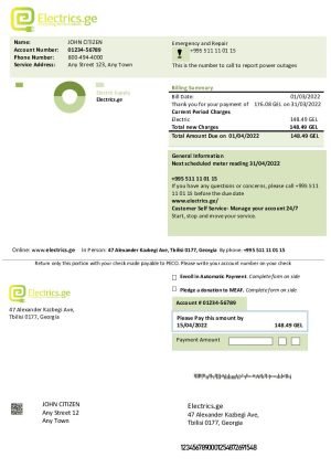 Georgia Electrics ge utility bill