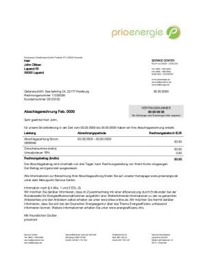 Germany Prioenergie utility billGe