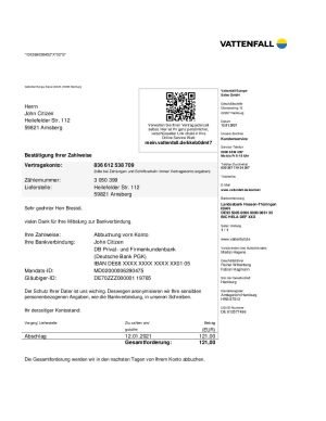 Germany Vattenfall utility billG