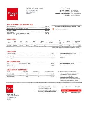 Greece coral gas utility billGre