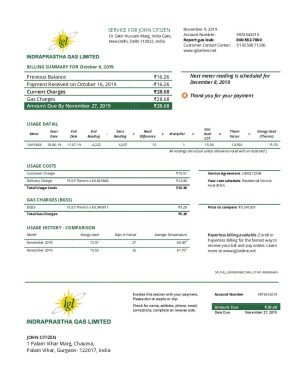 India Indraprasth Gas utility billIndi