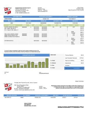 USA Wawatosa Water utility billWawa