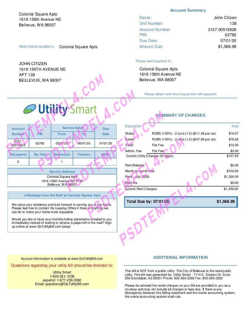 Arizona Utility Smart utility bill