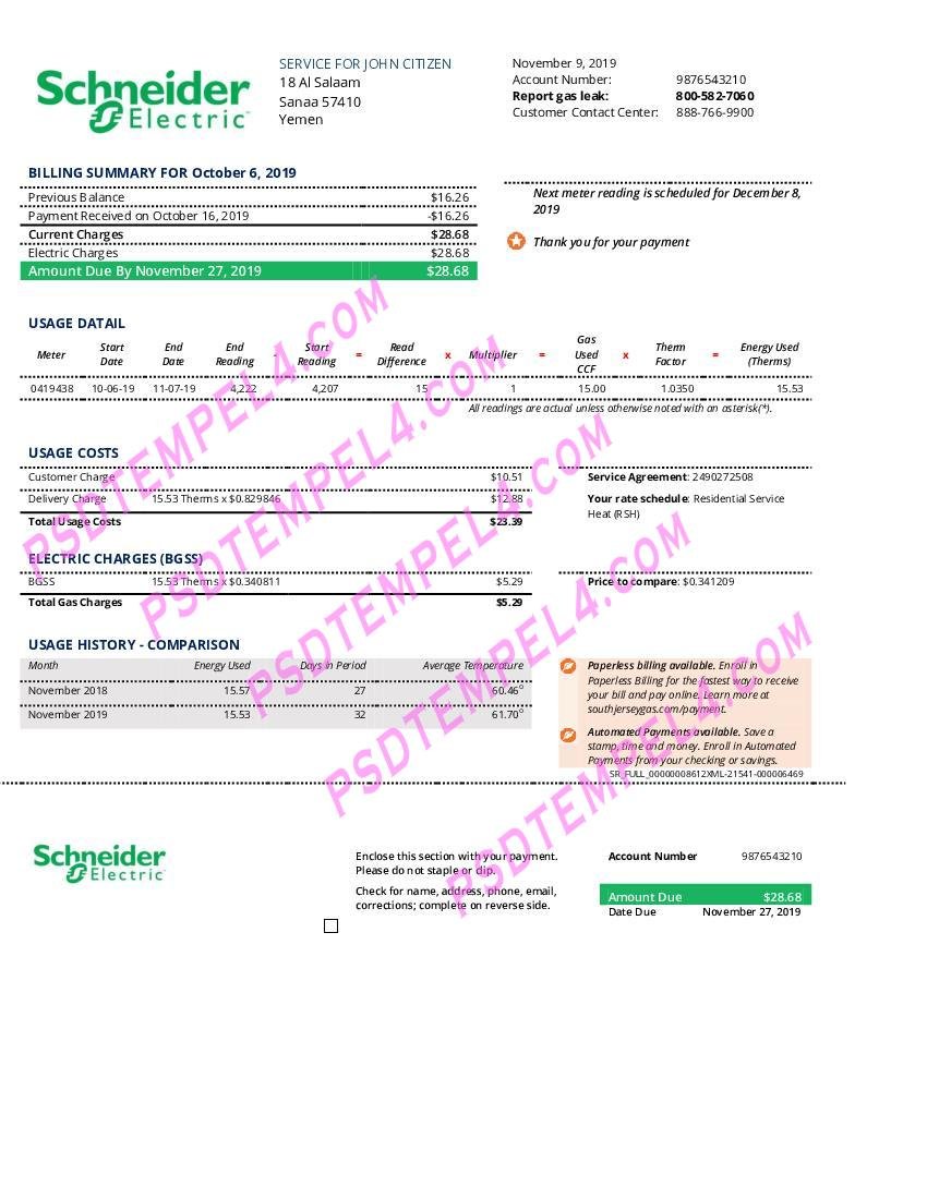 Yemen Schneider Electric utility billschn