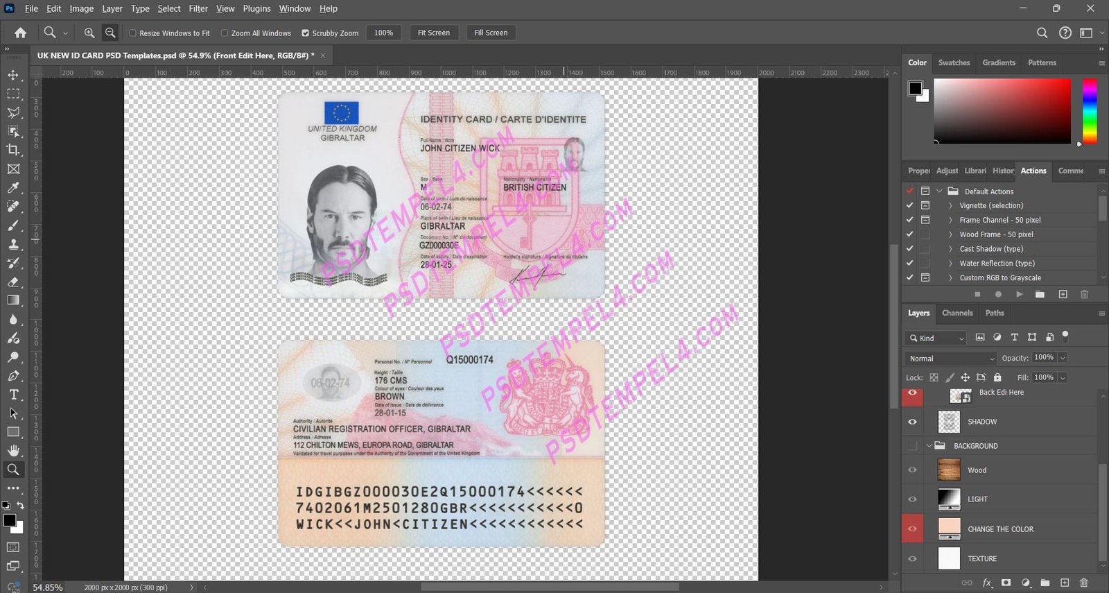 UK United Kingdom ID Card V2